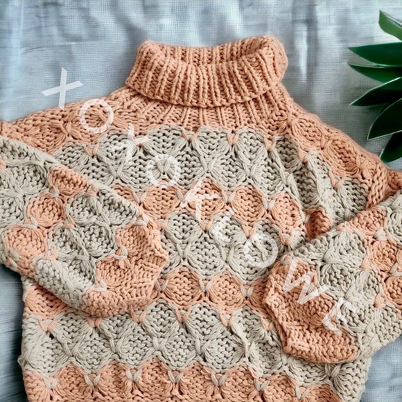 POL Pumpkin Spice Chunky Knit Turtleneck Sweater | Handmade Luxe Cozy - Picture 8 of 14